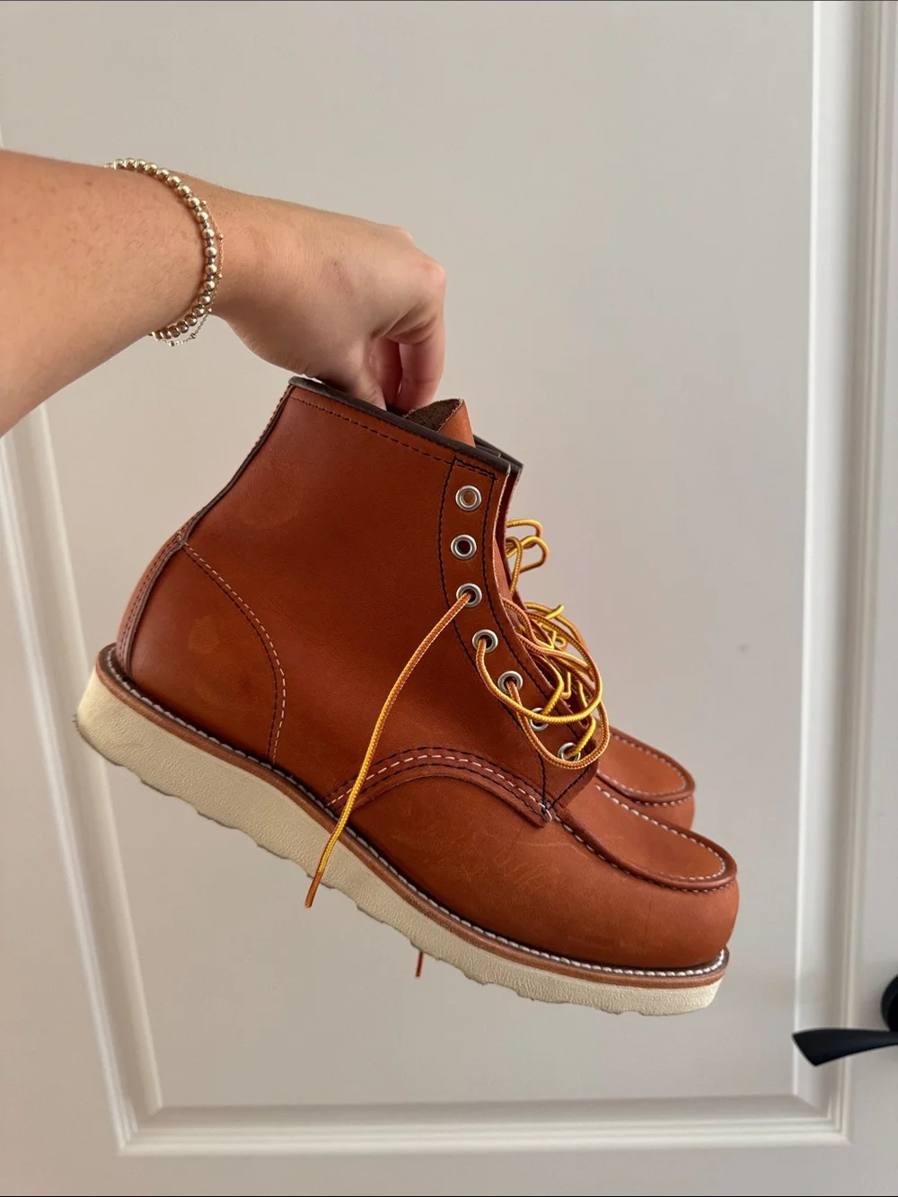 Red Wing Classic Moc Toe 875 ORO LEGACY Boots with Yellow Laces